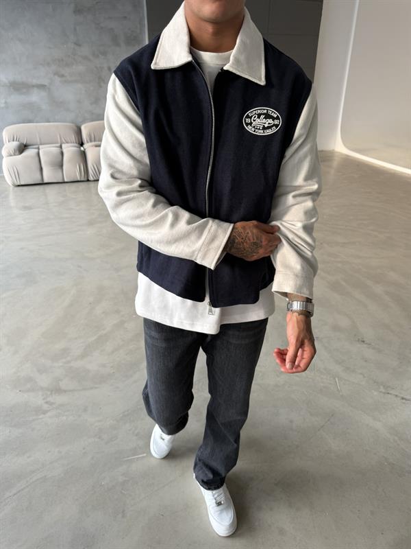 Box Fit Kolej Ceket - Lacivert