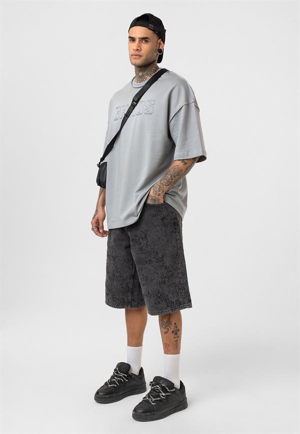 Chaos Star Oversize T-Shirt - Gri