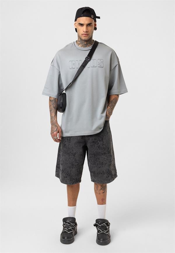 Chaos Star Oversize T-Shirt - Gri