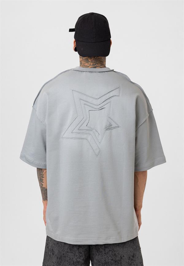 Chaos Star Oversize T-Shirt - Gri