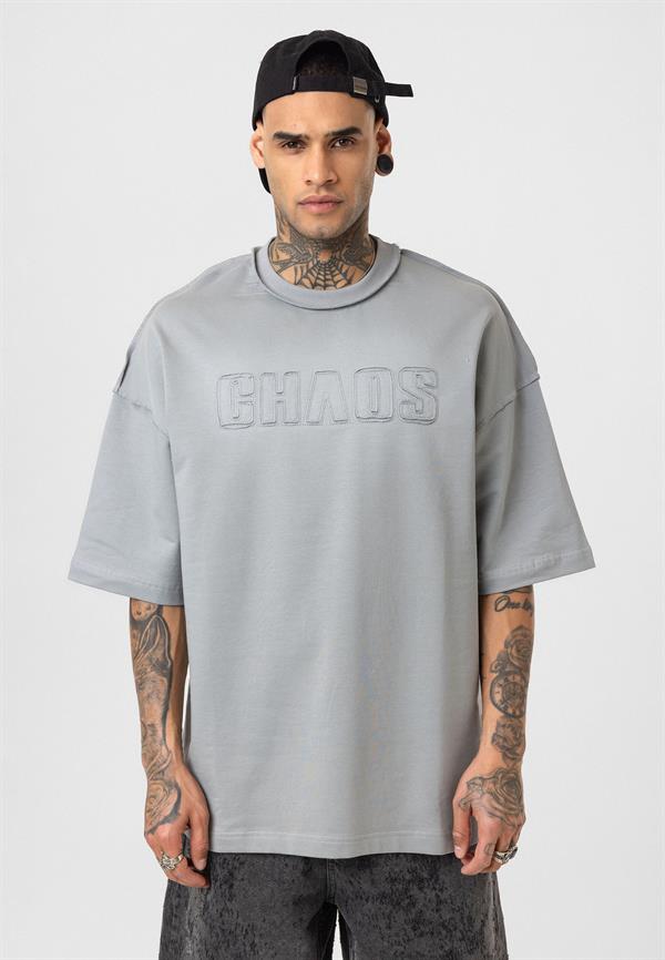 Chaos Star Oversize T-Shirt - Gri