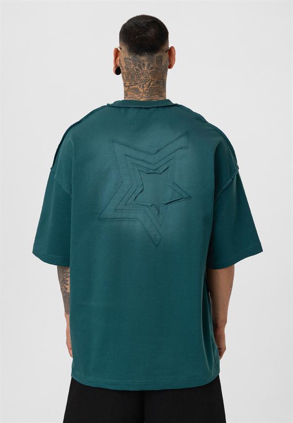 Chaos Star Oversize T-Shirt - Yeşil