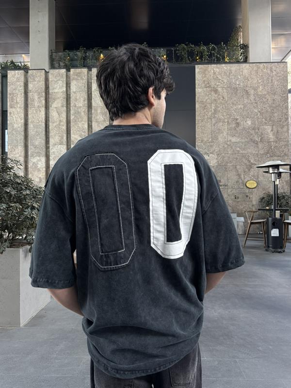 CHILL 00 Pacht Baskılı Oversize T-Shirt - Siyah