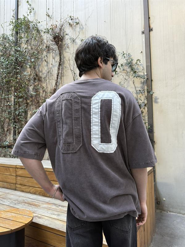 CHILL 00 Pacht Baskılı Oversize T-Shirt - Kahve