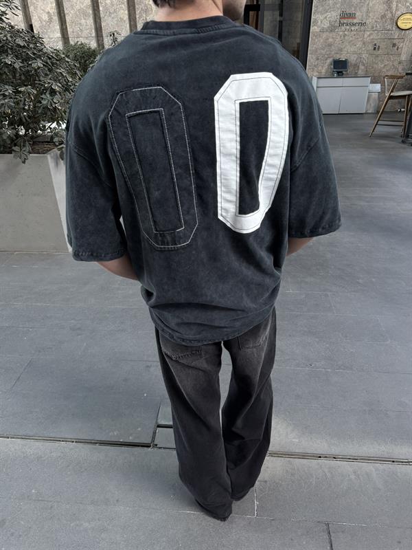 CHILL 00 Pacht Baskılı Oversize T-Shirt - Siyah