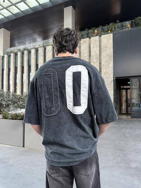 CHILL 00 Pacht Baskılı Oversize T-Shirt - Siyah