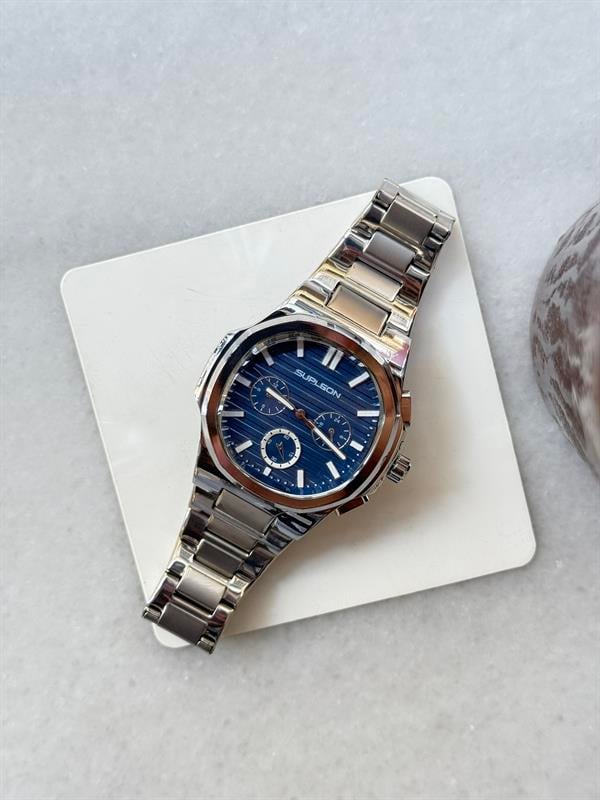 Chrono Steel Çelik Saat - Lacivert