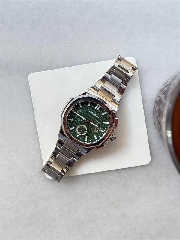 Chrono Steel Çelik Saat - Yeşil