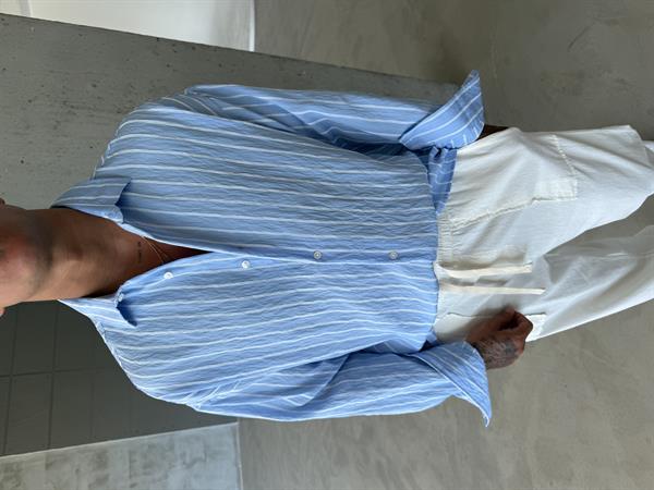 Cizgili Fresh Kumaş Gömlek - Mavi