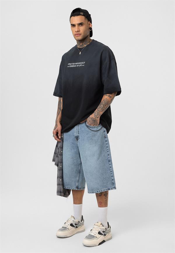 Create Yours Chaos Spreyli Oversize T-Shirt - Siyah