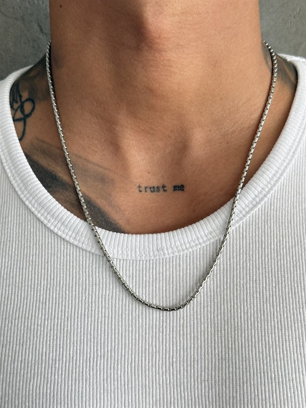 Crysta Charm Luxe Erkek Kolye - Gümüş