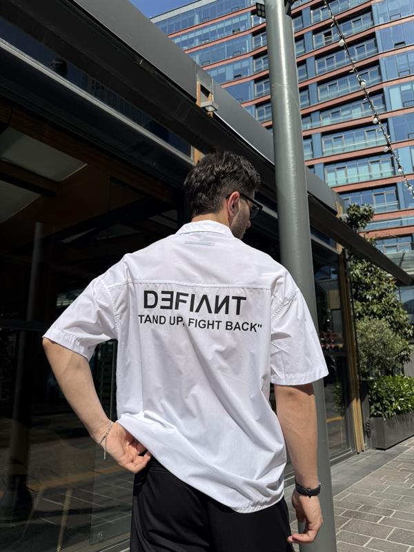 Defiant Baskılı Basic Gömlek - Beyaz