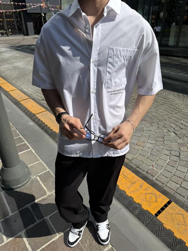 Defiant Baskılı Basic Gömlek - Beyaz