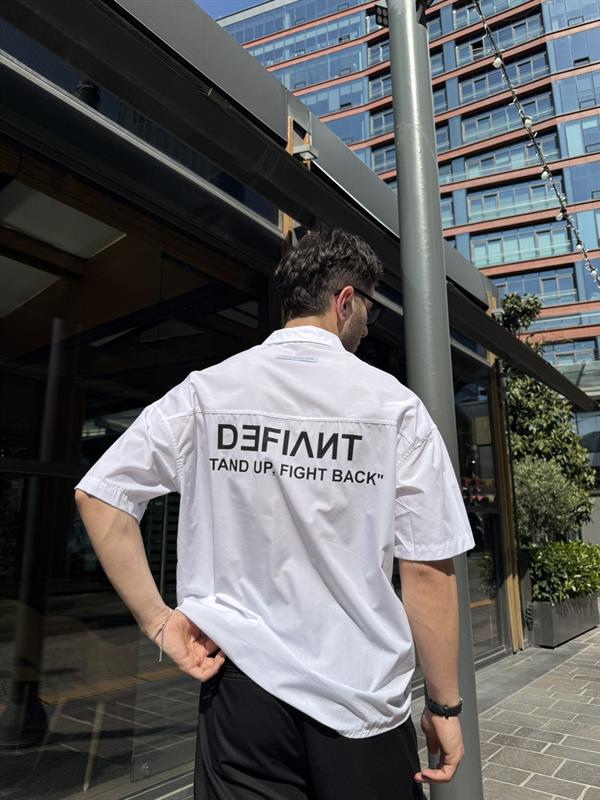 Defiant Baskılı Basic Gömlek - Beyaz