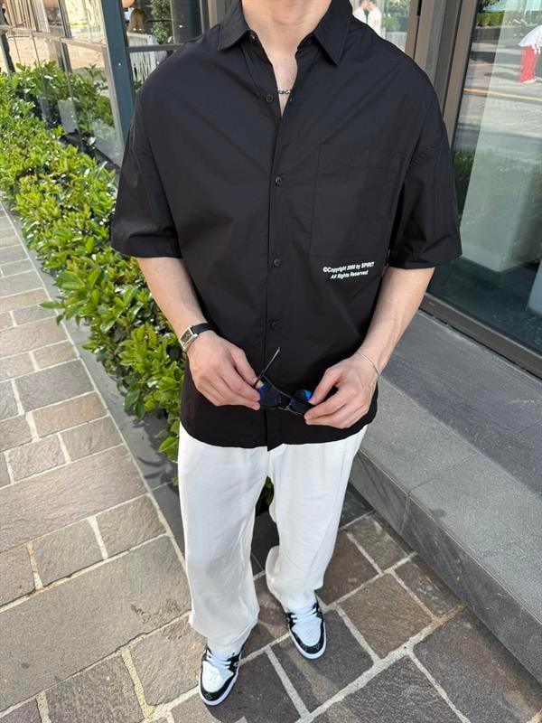 Defiant Baskılı Basic Gömlek - Siyah