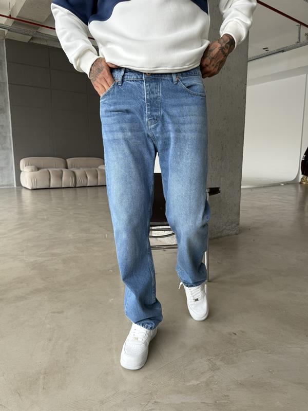 Düz Basic Baggy Pantolon - Mavi