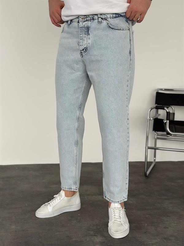 Düz Buz Mavi Boyfriend Jean - Buz Mavi
