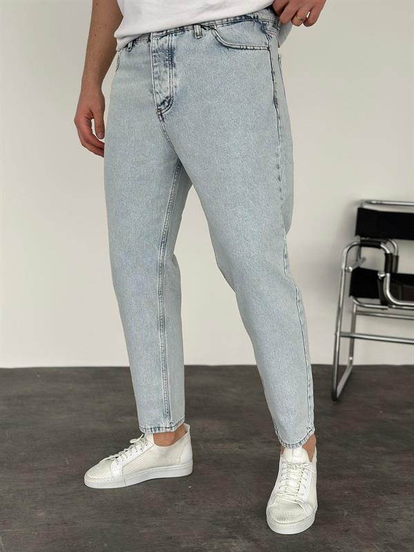 Düz Buz Mavi Boyfriend Jean - Buz Mavi