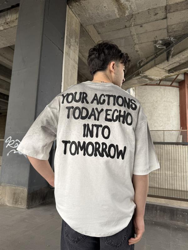 Echo Your Agtıons Spreyli T-Shirt - Beyaz