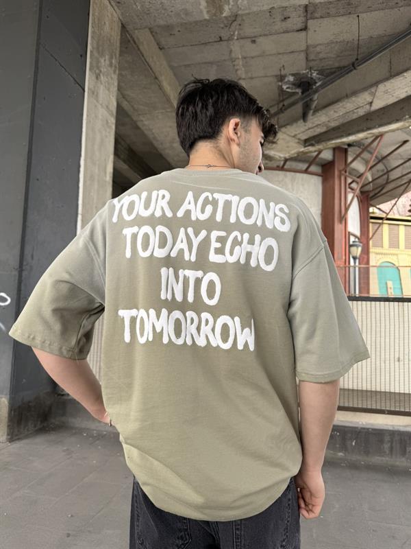 Echo Your Agtıons Spreyli T-Shirt - Haki