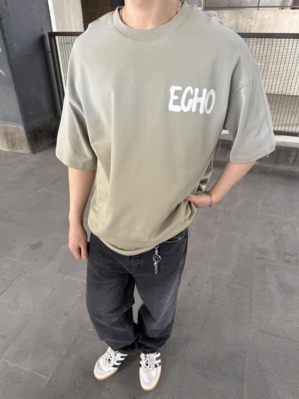 Echo Your Agtıons Spreyli T-Shirt - Haki