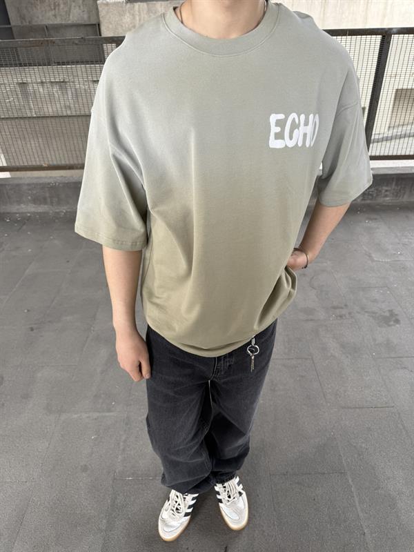 Echo Your Agtıons Spreyli T-Shirt - Haki