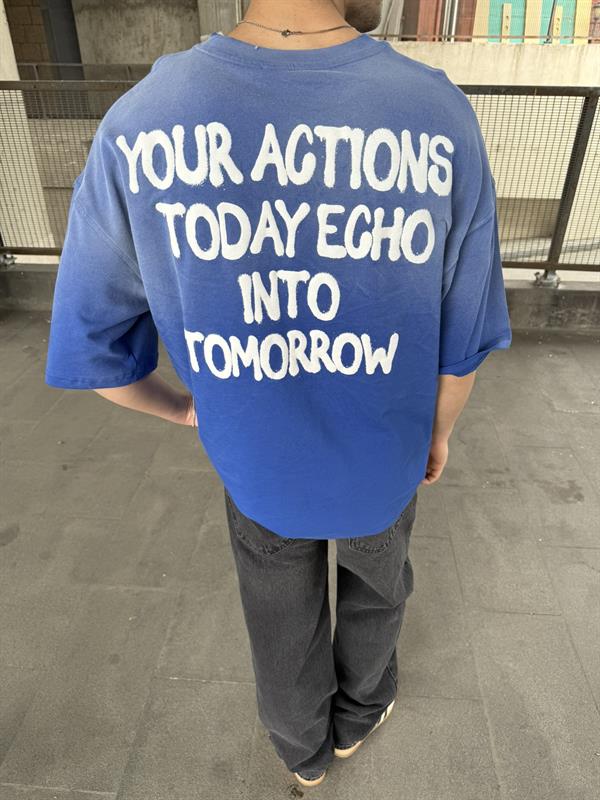 Echo Your Agtıons Spreyli T-Shirt - Mavi
