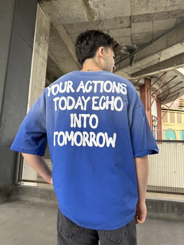 Echo Your Agtıons Spreyli T-Shirt - Mavi
