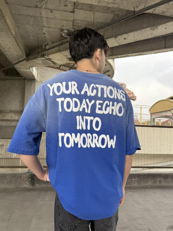 Echo Your Agtıons Spreyli T-Shirt - Mavi