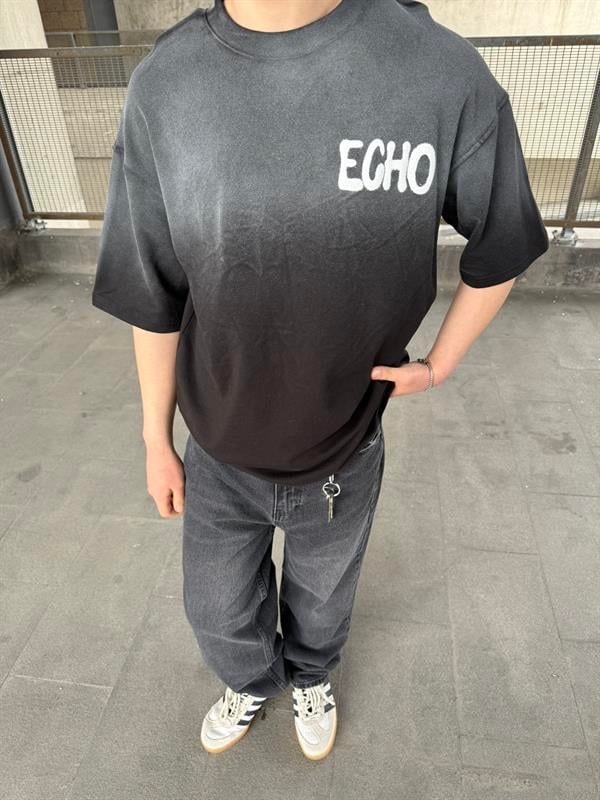 Echo Your Agtıons Spreyli T-Shirt -Siyah