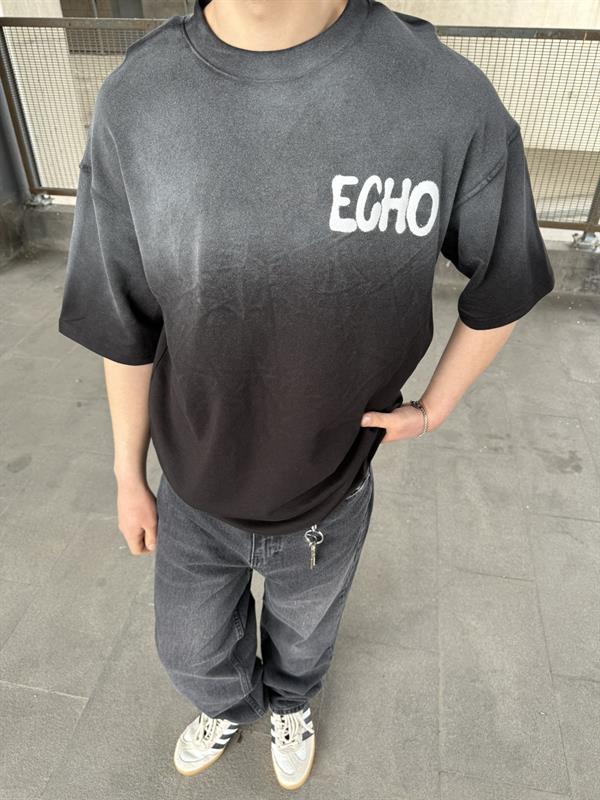 Echo Your Agtıons Spreyli T-Shirt -Siyah