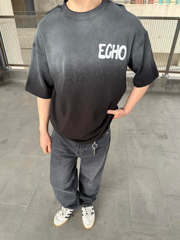Echo Your Agtıons Spreyli T-Shirt -Siyah