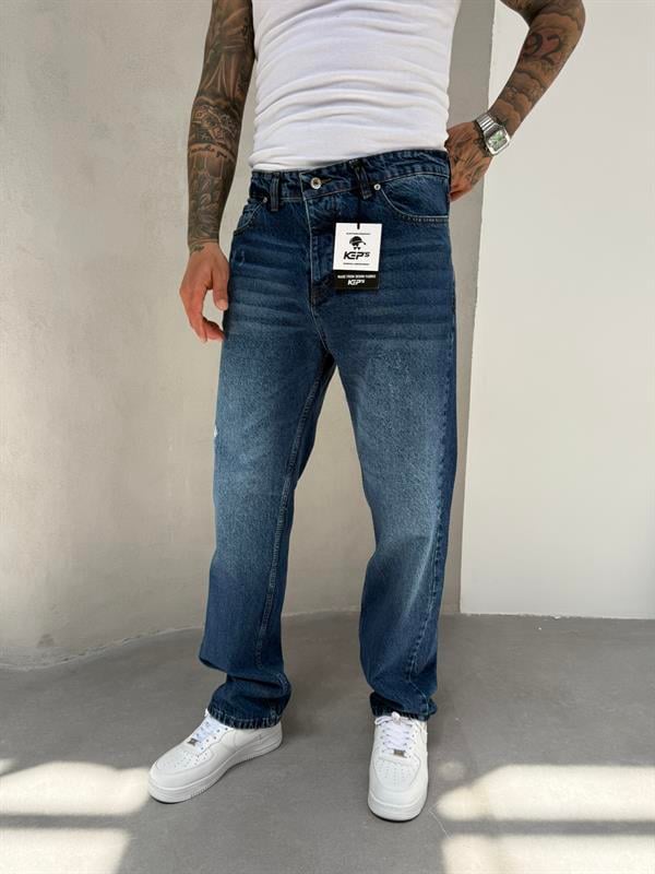 Erkek Baggy Pantolon Lazerli - Lacivert