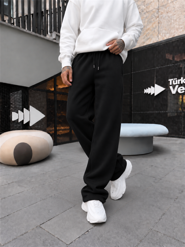 Erkek Basic Baggy Eşofman - Siyah