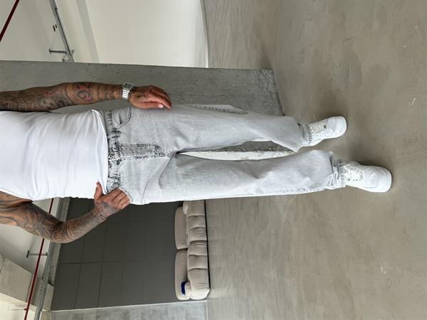 Erkek Basic Baggy Pantolon - Acık Gri