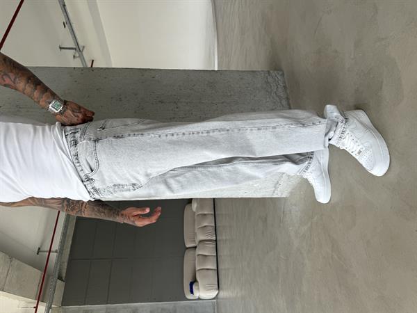 Erkek Basic Baggy Pantolon - Acık Gri