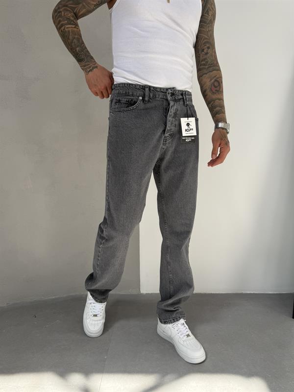Erkek Basic Baggy Pantolon - Gri