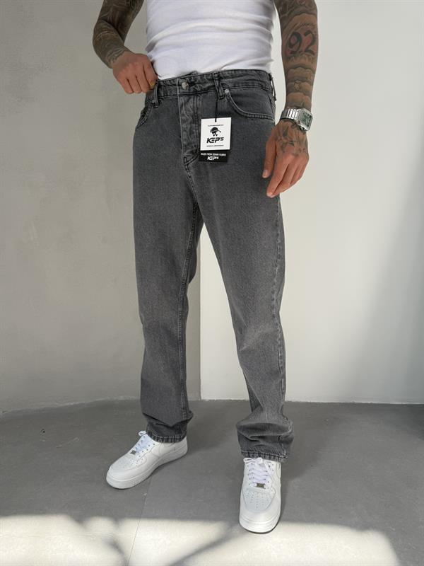 Erkek Basic Baggy Pantolon - Gri