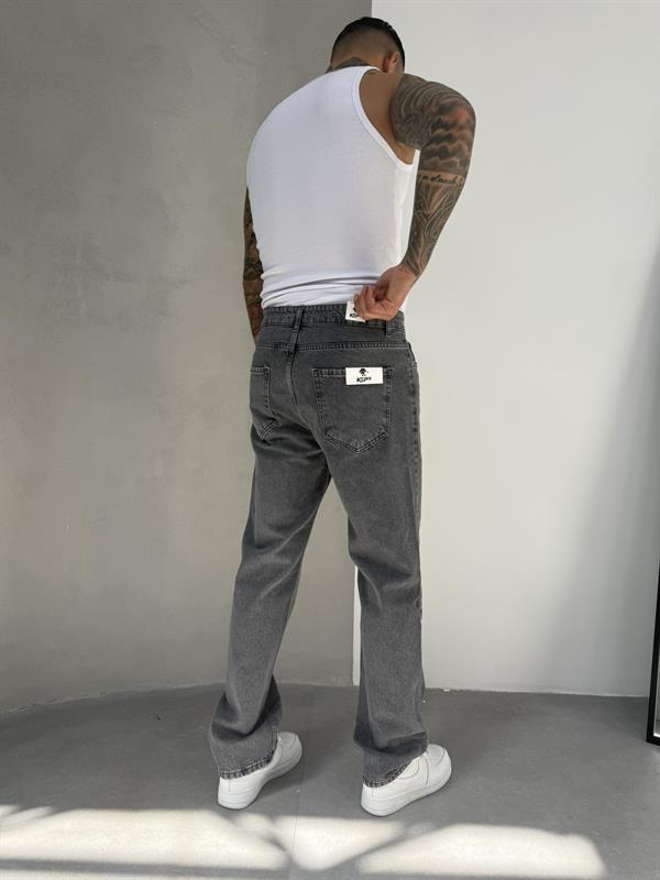 Erkek Basic Baggy Pantolon - Gri