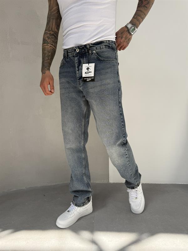 Erkek Basic Baggy Pantolon - İndigo