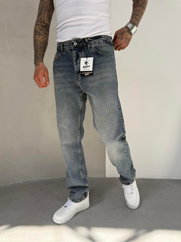 Erkek Basic Baggy Pantolon - İndigo