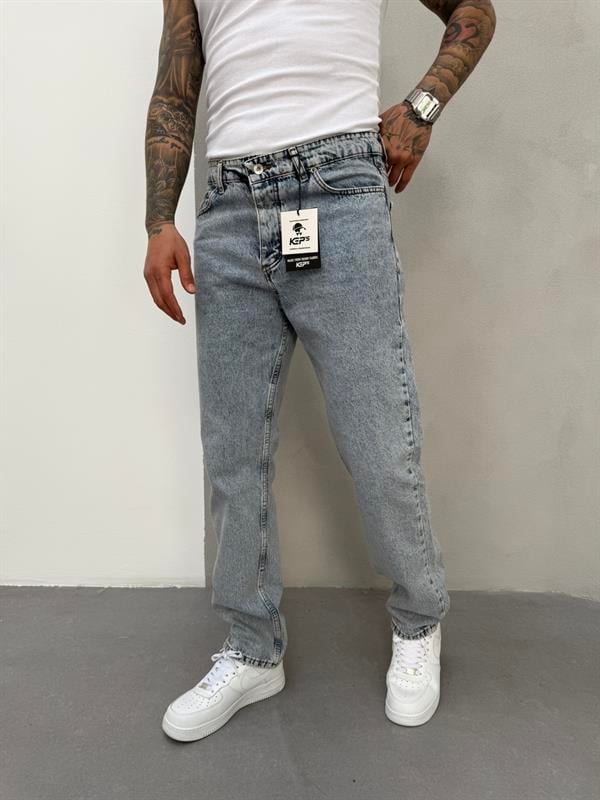 Erkek Basic Baggy Pantolon - Mavi