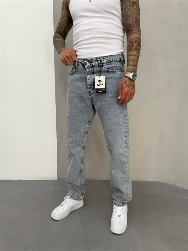 Erkek Basic Baggy Pantolon - Mavi