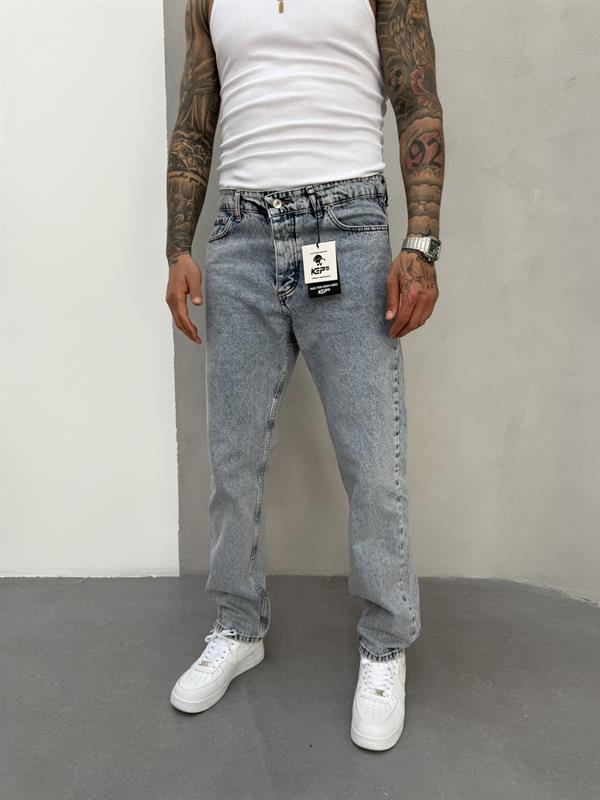 Erkek Basic Baggy Pantolon - Mavi