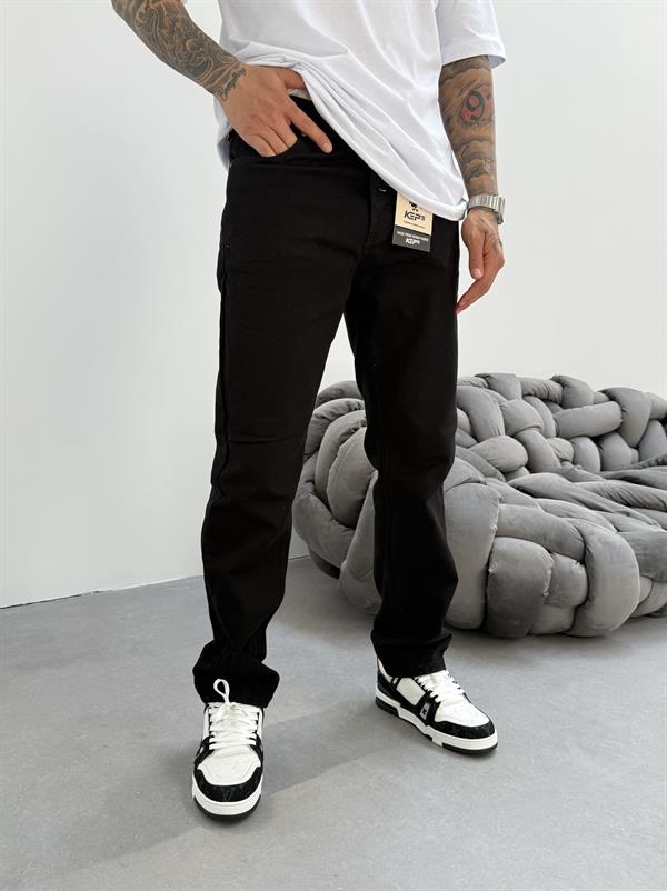 Erkek Basic Baggy Pantolon - Siyah