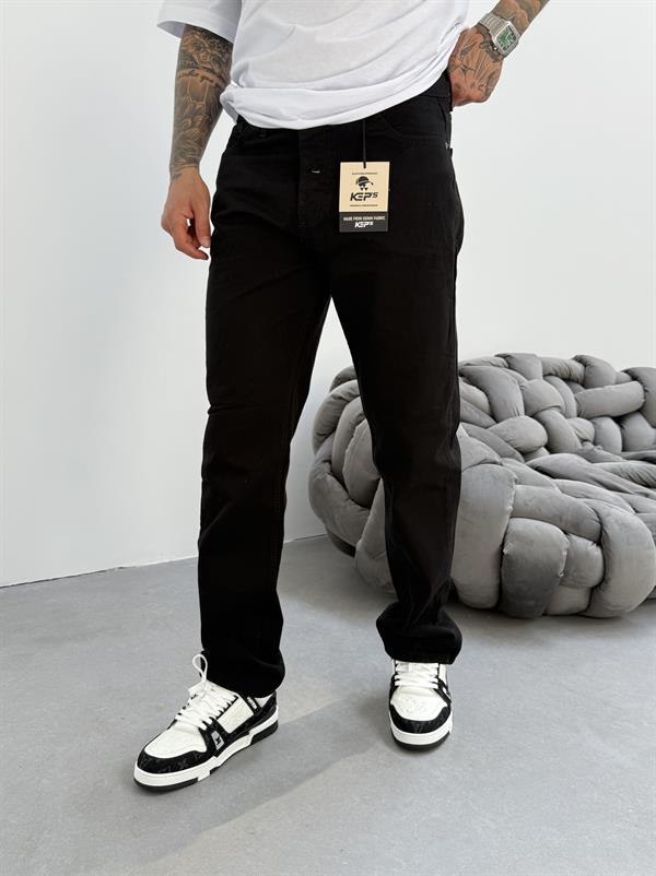 Erkek Basic Baggy Pantolon - Siyah