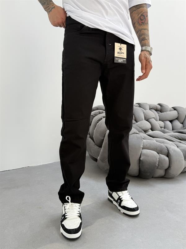 Erkek Basic Baggy Pantolon - Siyah
