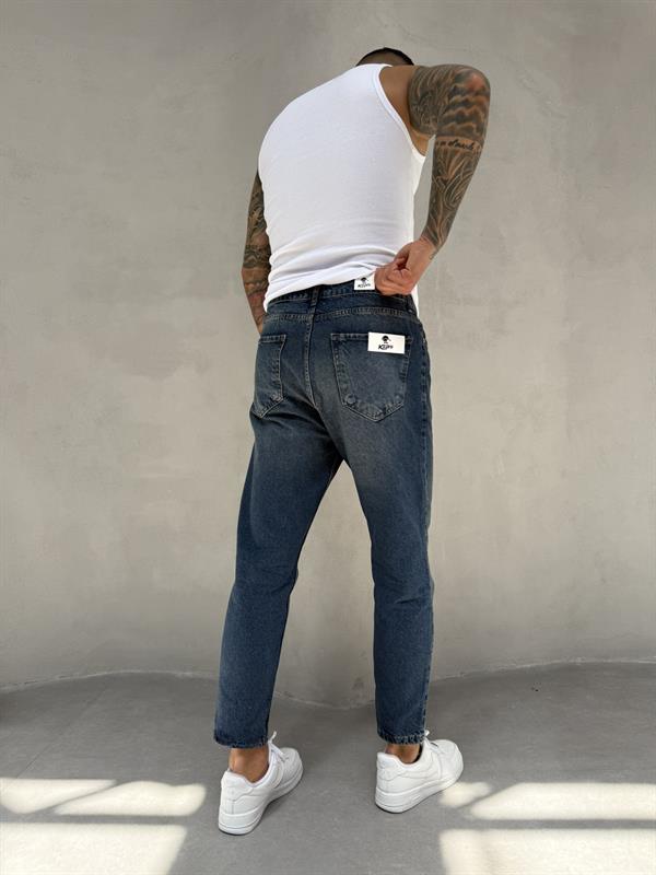 Erkek Boyfriend Fit Jean Pantolon Mavi