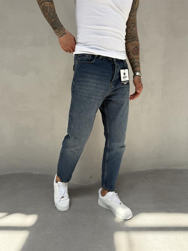 Erkek Boyfriend Fit Jean Pantolon Mavi