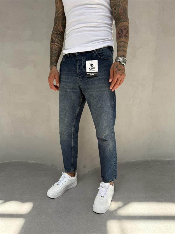 Erkek Boyfriend Fit Jean Pantolon Mavi